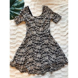 Francescas Lace Overlay Skater Dress